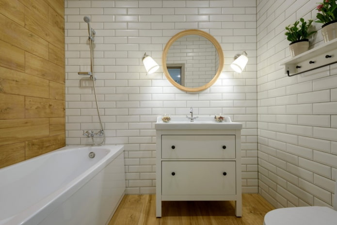освещение в интерьере ванной в скандинавском стиле