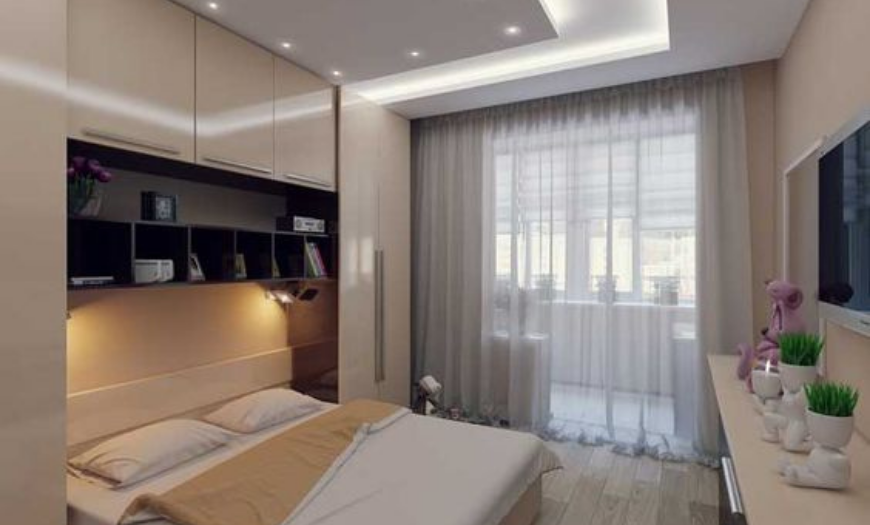 спальня в светлых тонах в современном стиле
