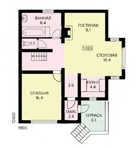 План первого этажа современного дома