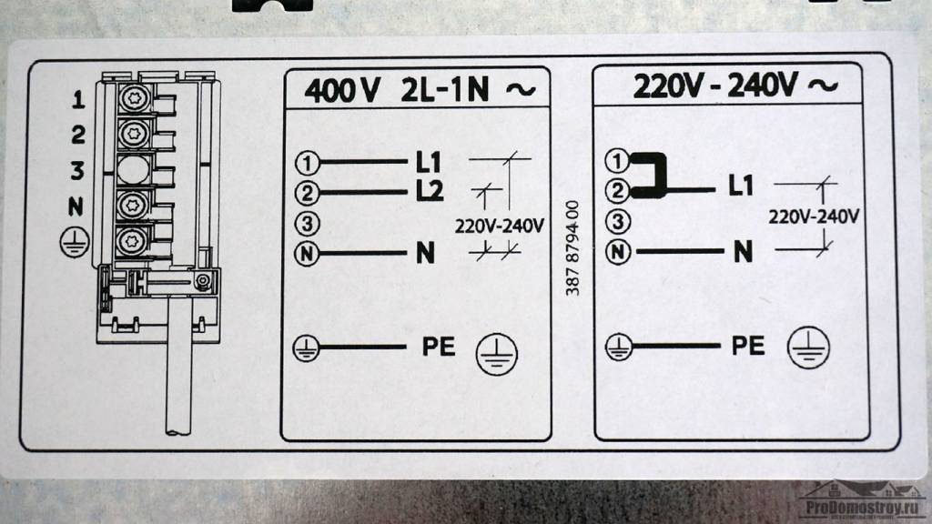Электрическая схема подключения варочной панели 220 и 380 вольт