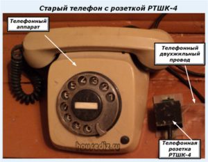 Старый телефон с розеткой РТШК-4