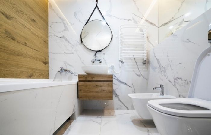 дизайн ванной комнаты совмещенной с туалетом