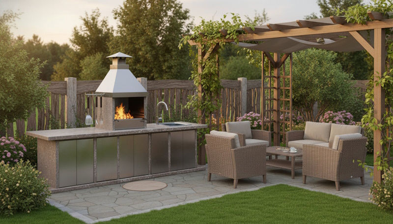 Чистая зона барбекю без жира и сажи